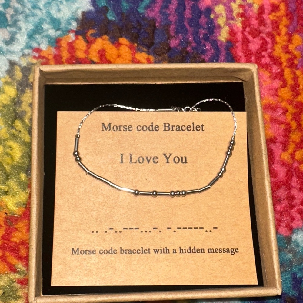 Elegant Silver Morse Code Bracelet